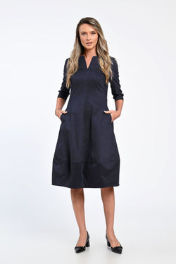 Rochie bleumarin midi Clara Natalee