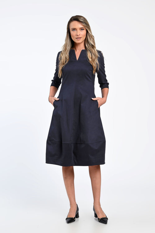 Rochie bleumarin midi Clara Natalee