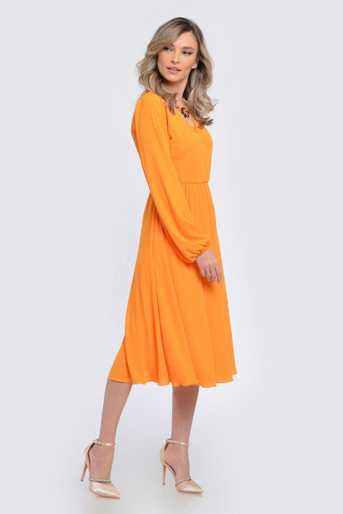 Natalee Fashion Rochie Rochie casual din voal orange Florentina