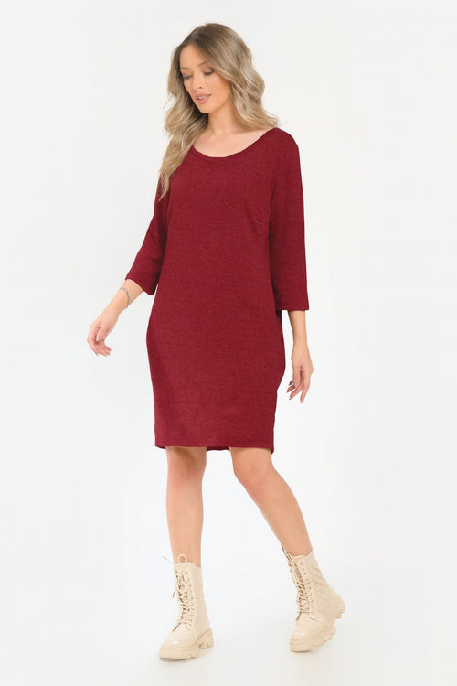 Rochie casulal bordeaux Anemona Natalee