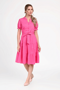 Rochie damă bumbac roz fucsia Alessia Natalee Fashion