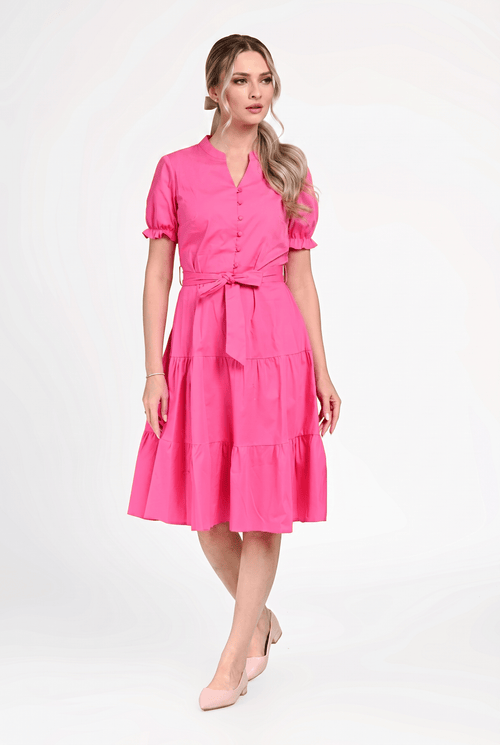 Rochie damă bumbac roz fucsia Alessia Natalee Fashion