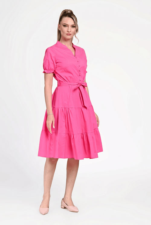 Rochie damă bumbac roz fucsia Alessia Natalee Fashion
