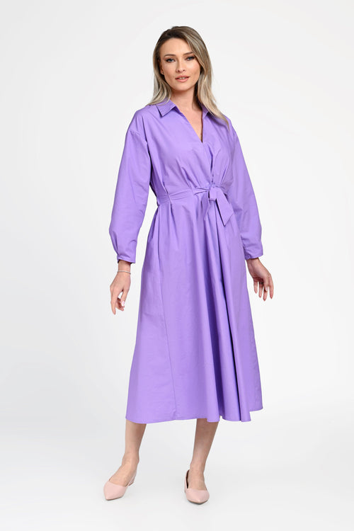 Rochie damă din bumbac cu cordon în talie  Elena Natalee Fashion