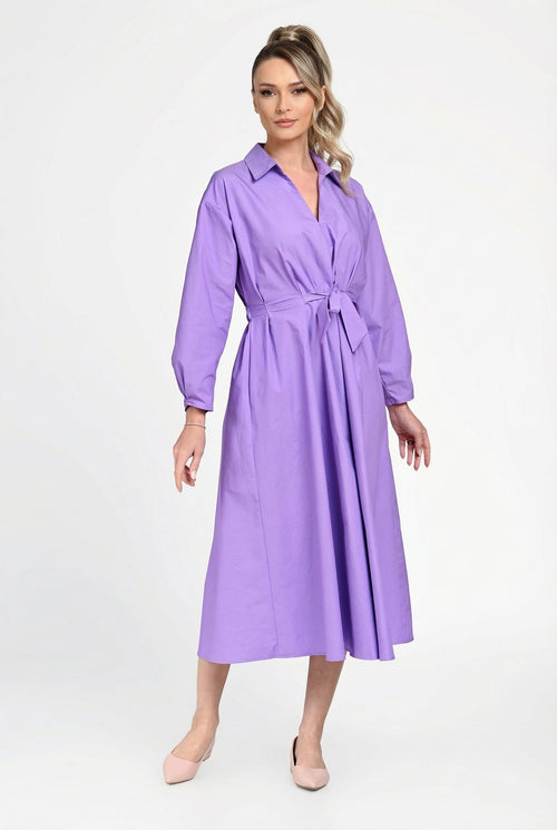 Rochie damă din bumbac cu cordon în talie  Elena Natalee Fashion