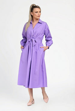 Rochie damă din bumbac cu cordon în talie  Elena Natalee Fashion