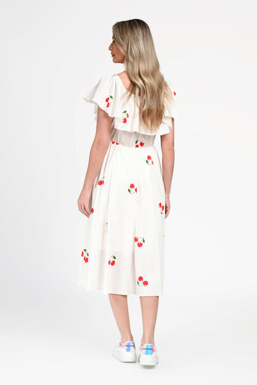 Rochie damă din bumbac cu imprimeu cireșe  Alina Natalee Fashion