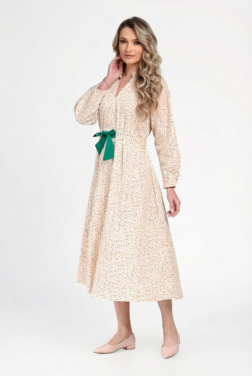 Rochie damă din bumbac cu imprimeu delicat Amelia Natalee Fashion