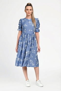 Rochie damă din bumbac cu imprimeu floral Teodora Natalee