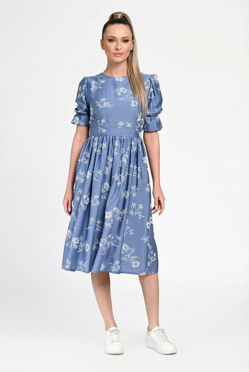 Rochie damă din bumbac cu imprimeu floral Teodora Natalee