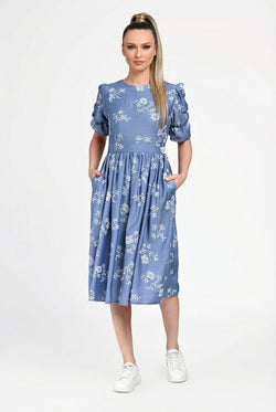 Rochie damă din bumbac cu imprimeu floral Teodora Natalee