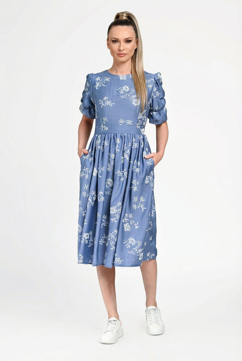 Rochie damă din bumbac cu imprimeu floral Teodora Natalee