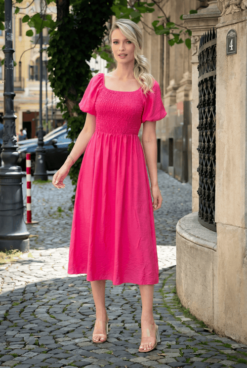 Rochie damă fucsia midi Serena Natalee