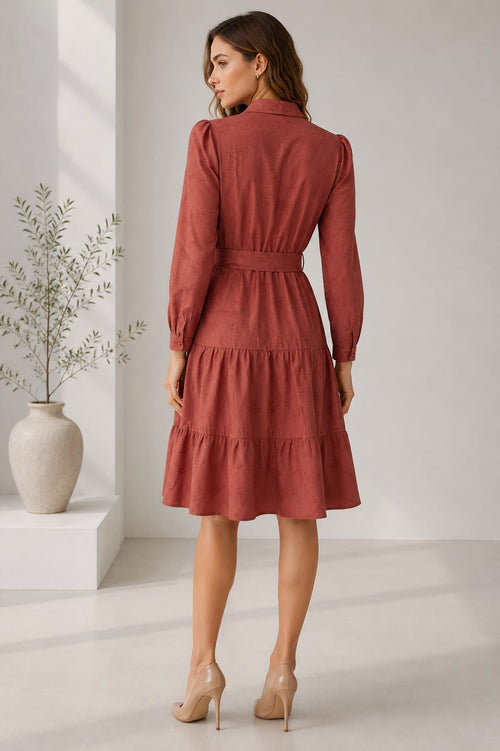 Rochie damă midi bordo cu imprimeu floral Raisa Natalee Fashion