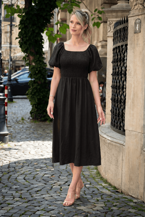 Rochie damă neagră midi Eloisa Natalee