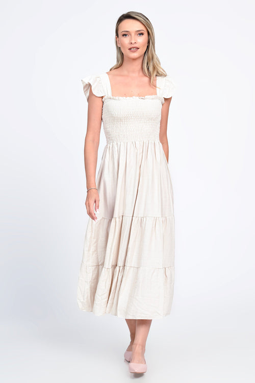 Rochie dama vara crem Valerica Natalee
