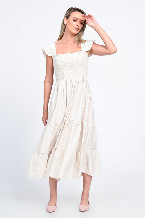 Rochie dama vara crem Valerica Natalee