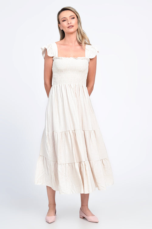 Rochie dama vara crem Valerica Natalee