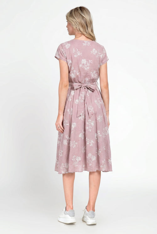 Rochie elegantă din 100% viscoză roz pudrat Emilia Natalee