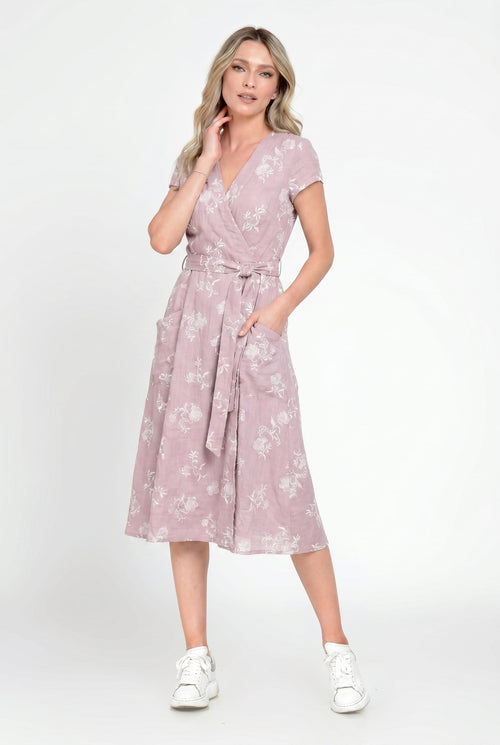 Rochie elegantă din 100% viscoză roz pudrat Emilia Natalee