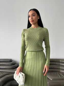 Natalee Rochie Rochie eleganta olive din tricot Sara