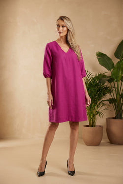Rochie Eranthe A-line fuchsia Eranthe