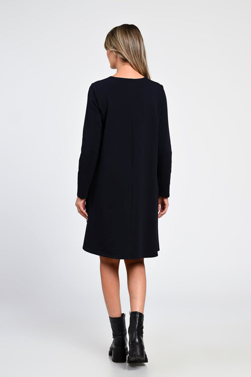 Rochie Eranthe bleumarin cu pictura manuala Eranthe