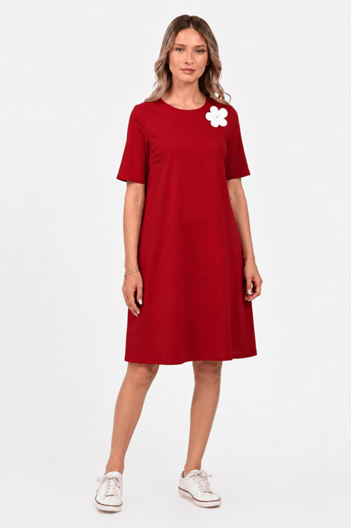 Rochie Eranthe burgundy cu pictura manuala Eranthe