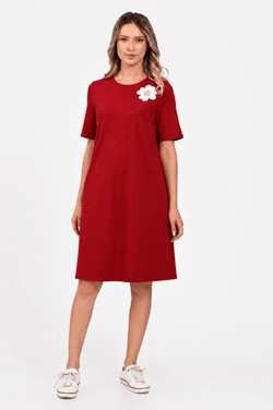 Rochie Eranthe burgundy cu pictura manuala Eranthe