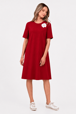 Rochie Eranthe burgundy cu pictura manuala Eranthe