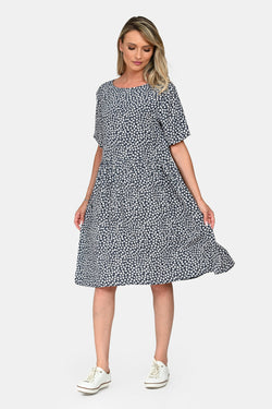 Rochie Eranthe cu buzunare si imprimeu microfloral Eranthe