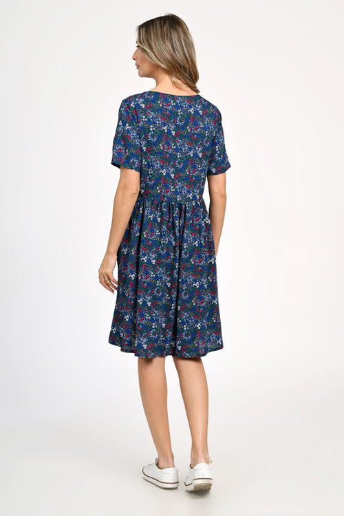 Rochie Eranthe cu imprimeu microfloral Eranthe