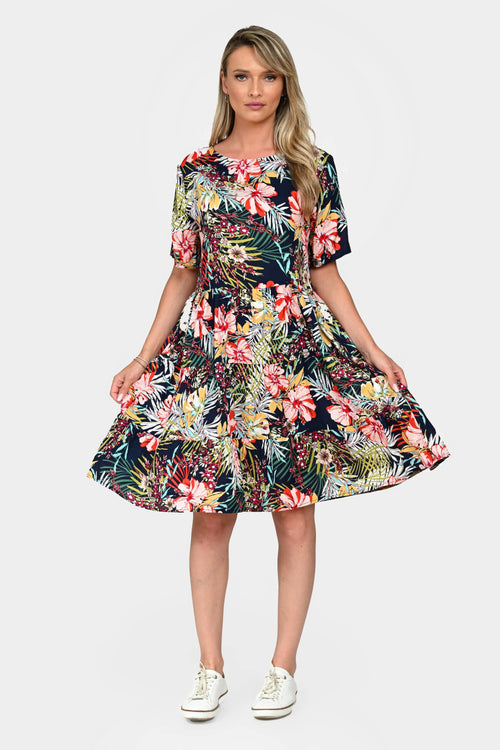 Rochie Eranthe cu imprimeu tropical Eranthe