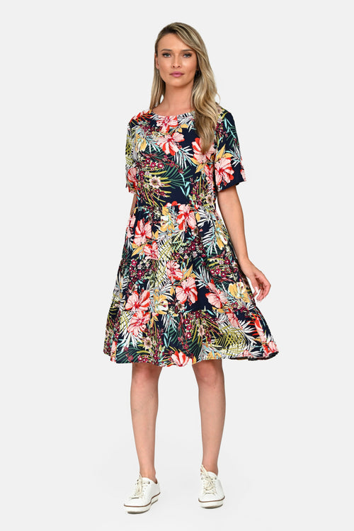 Rochie Eranthe cu imprimeu tropical Eranthe
