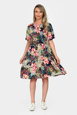 Rochie Eranthe cu imprimeu tropical Eranthe