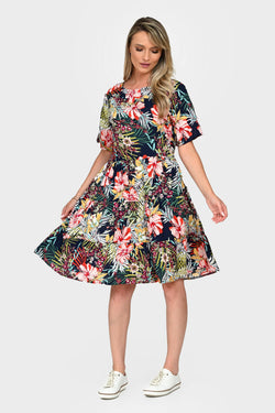 Rochie Eranthe cu imprimeu tropical Eranthe