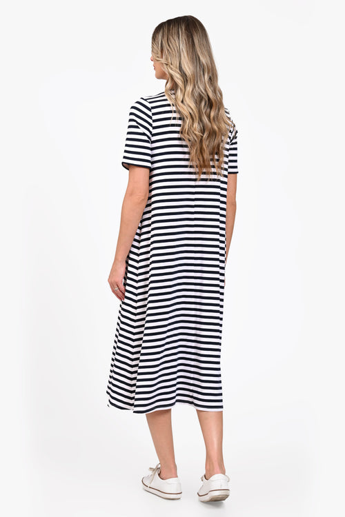Rochie Eranthe midi cu imprimeu in dungi Eranthe