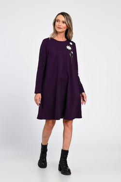 Rochie Eranthe mov cu poctura manuala Eranthe