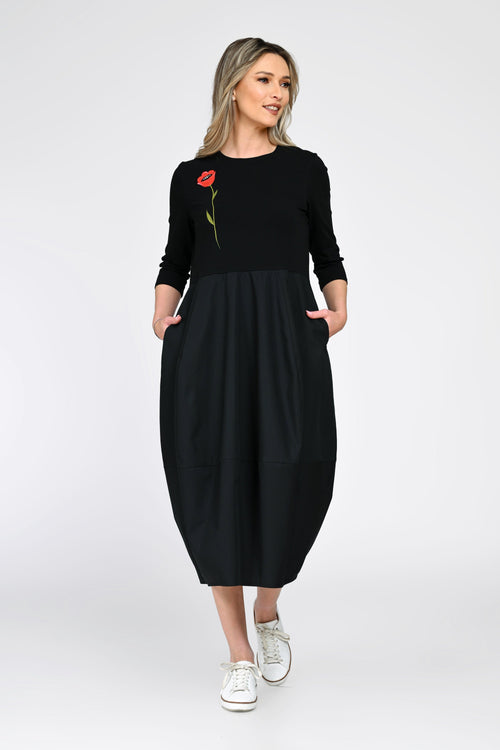 Rochie Eranthe tip lalea cu pictura manuala Eranthe