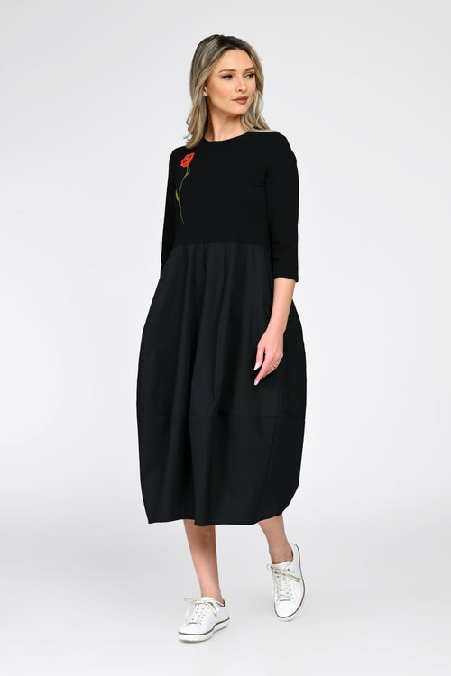 Rochie Eranthe tip lalea cu pictura manuala Eranthe