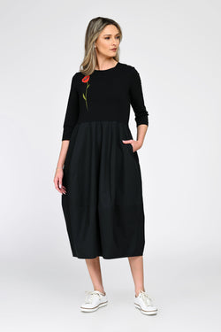 Rochie Eranthe tip lalea cu pictura manuala Eranthe