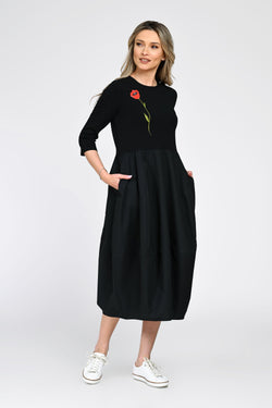 Rochie Eranthe tip lalea cu pictura manuala Eranthe