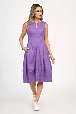 Rochie midi din bumbac mov Lavinia Natalee