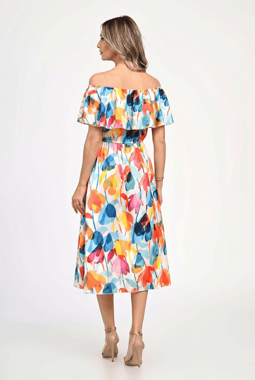 Rochie midi imprimată multicolor Celeste Natalee