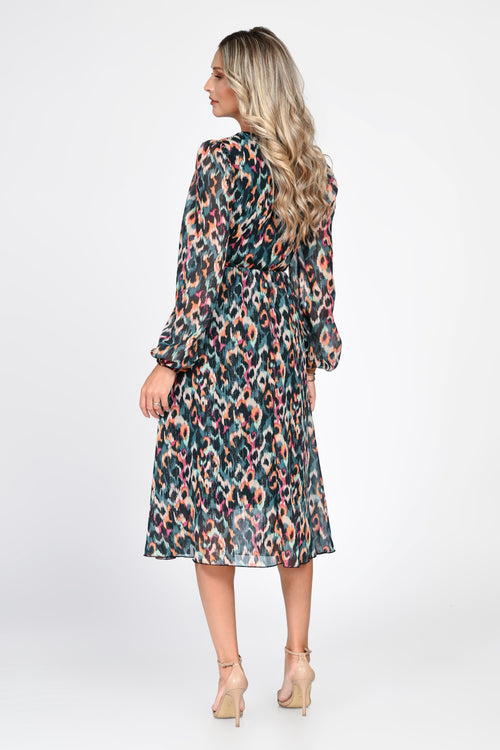 Rochie midi multicolor imprimată Sabrina Natalee