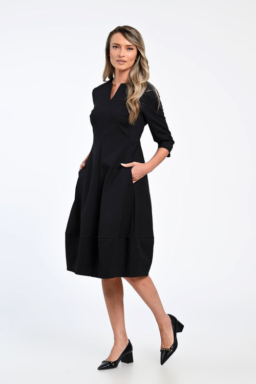 Rochie neagră midi Elena Natalee