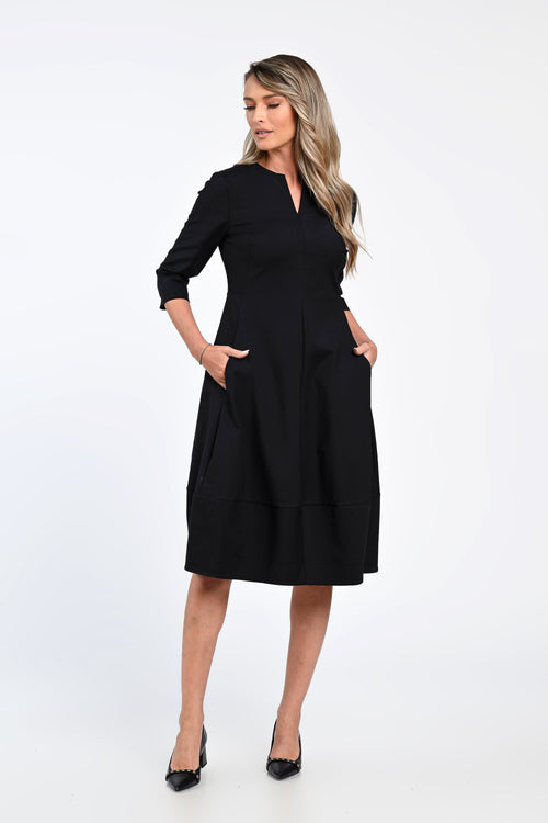 Rochie neagră midi Elena Natalee