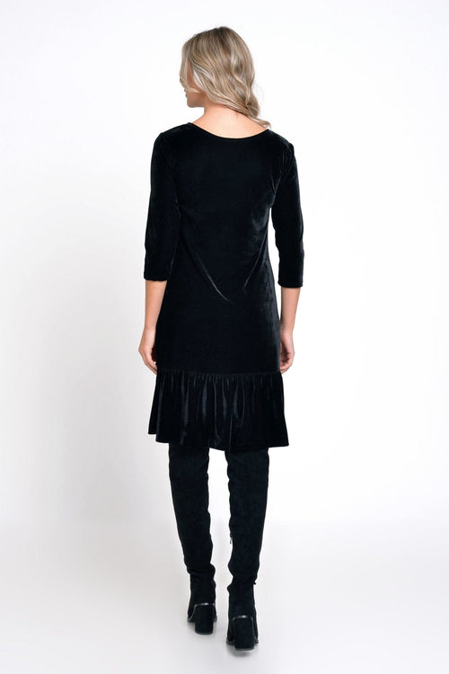 Natalee Fashion Rochie negra din catifea Dora