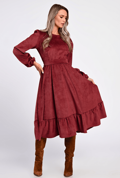 Rochie raiat bordo Ilinca Natalee Fashion