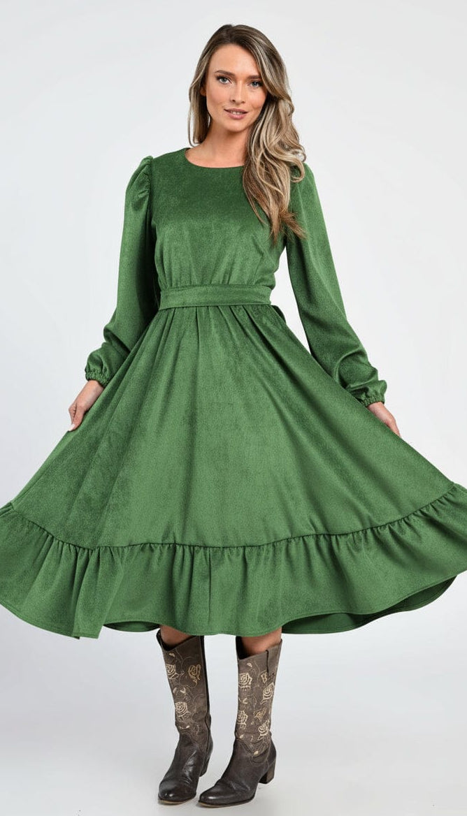 Rochie verde din raiat Sofia - rochie eleganta - Natalee
